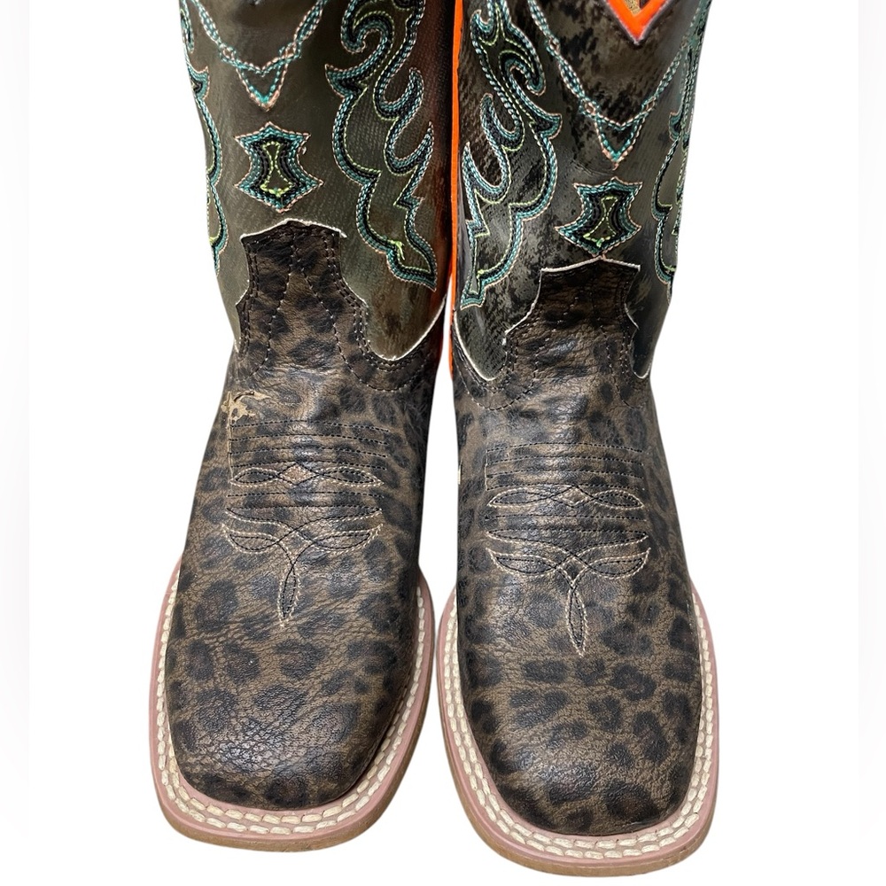 Cinch Kids Buckaroo Leopard Print Western Boots  Size 13 1/2 - Picture 5 of 12